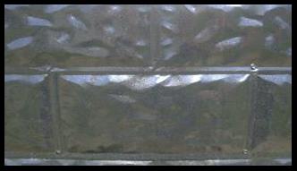 Up close picture of metal skirting 